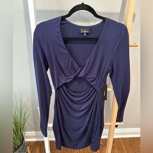 Lulus Navy bodycon long sleeved dress, Brand New!